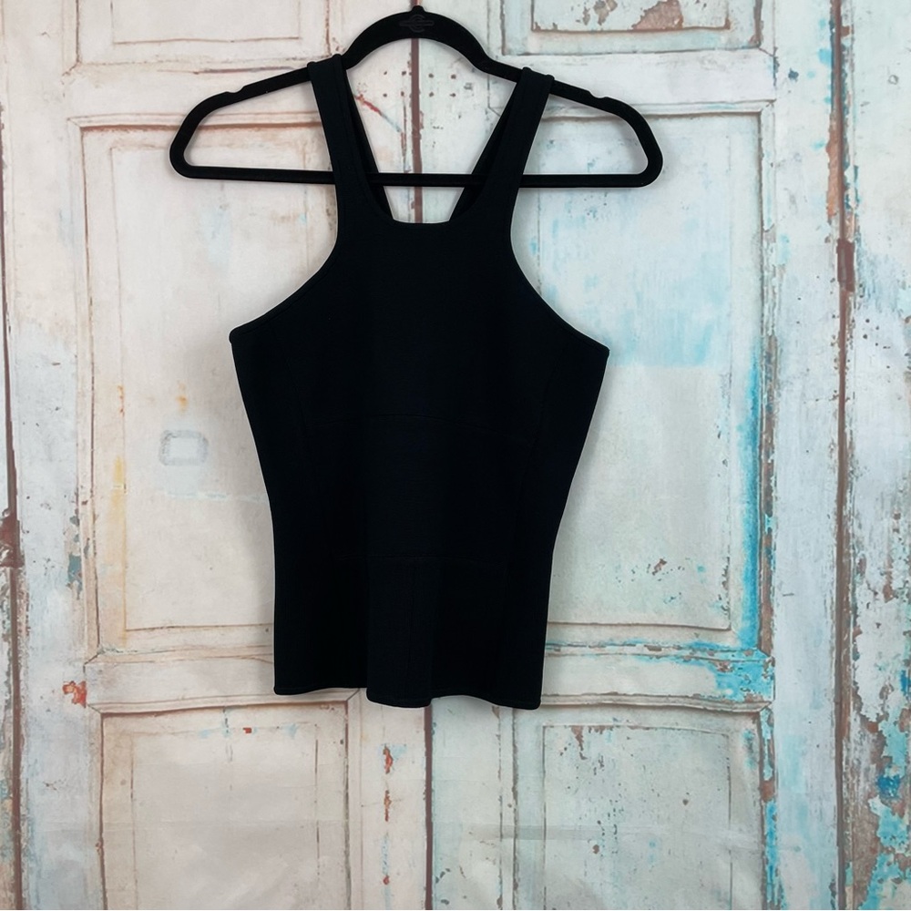 Yigal Azrouel Black Fitted Techno Knit Scoop Neck Tank Women’s M